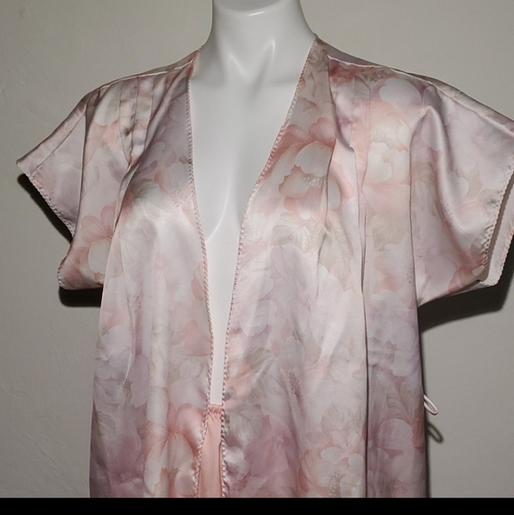 Halston III Pink Floral Pajama Set Vintage Size L - Picture 4 of 16